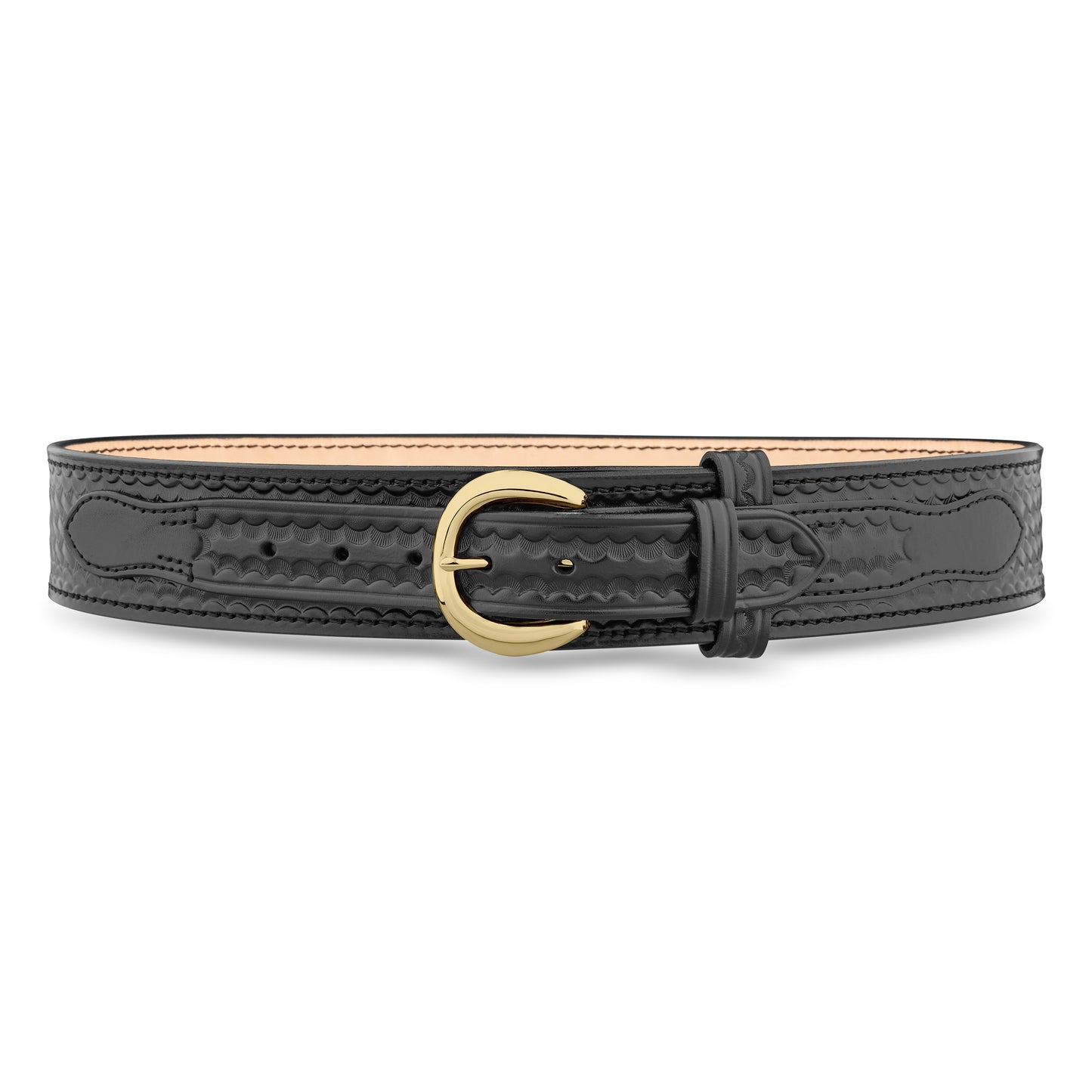 2-1/4" Basketweave Leather Border Patrol Belt