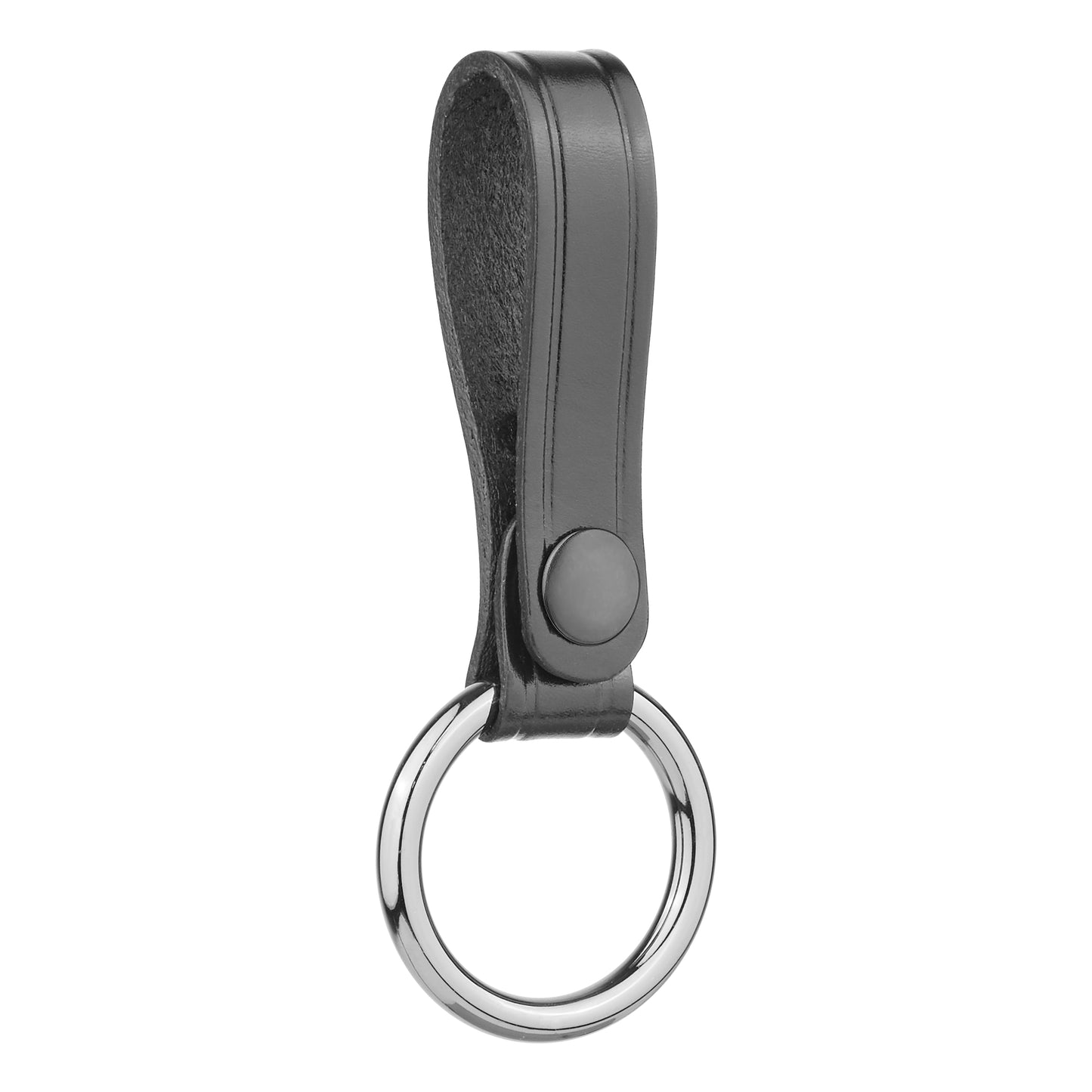 Plain Leather Baton Strap | Metal Ring