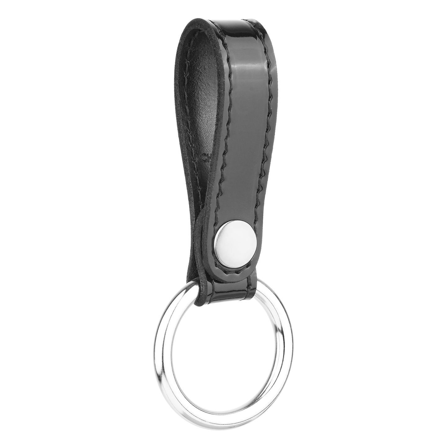 High-Gloss Leather Baton Strap | Metal Ring