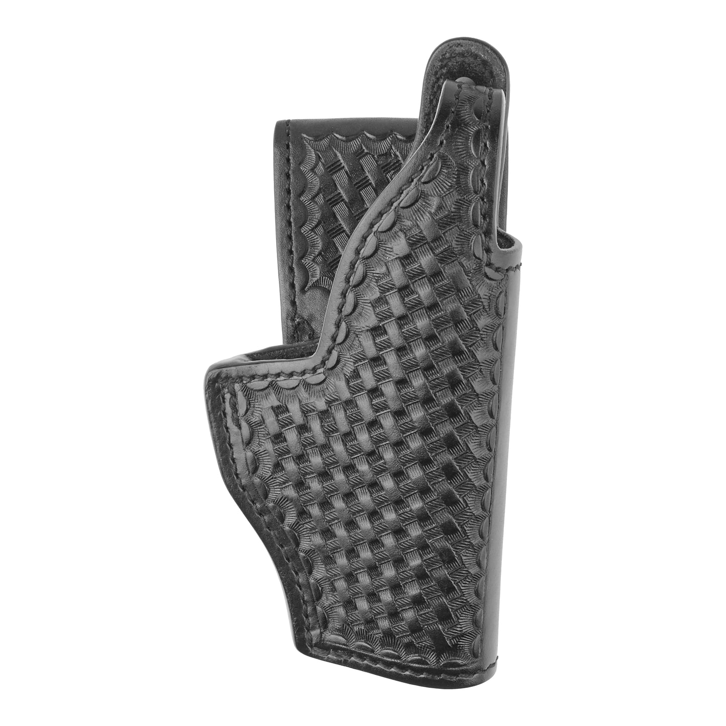 Basketweave Leather Mid Ride (Jacket Slot) Holster | Fits Glock 17/19/22, S&W Sigma, Sig 226, S&W 4026, and similar
