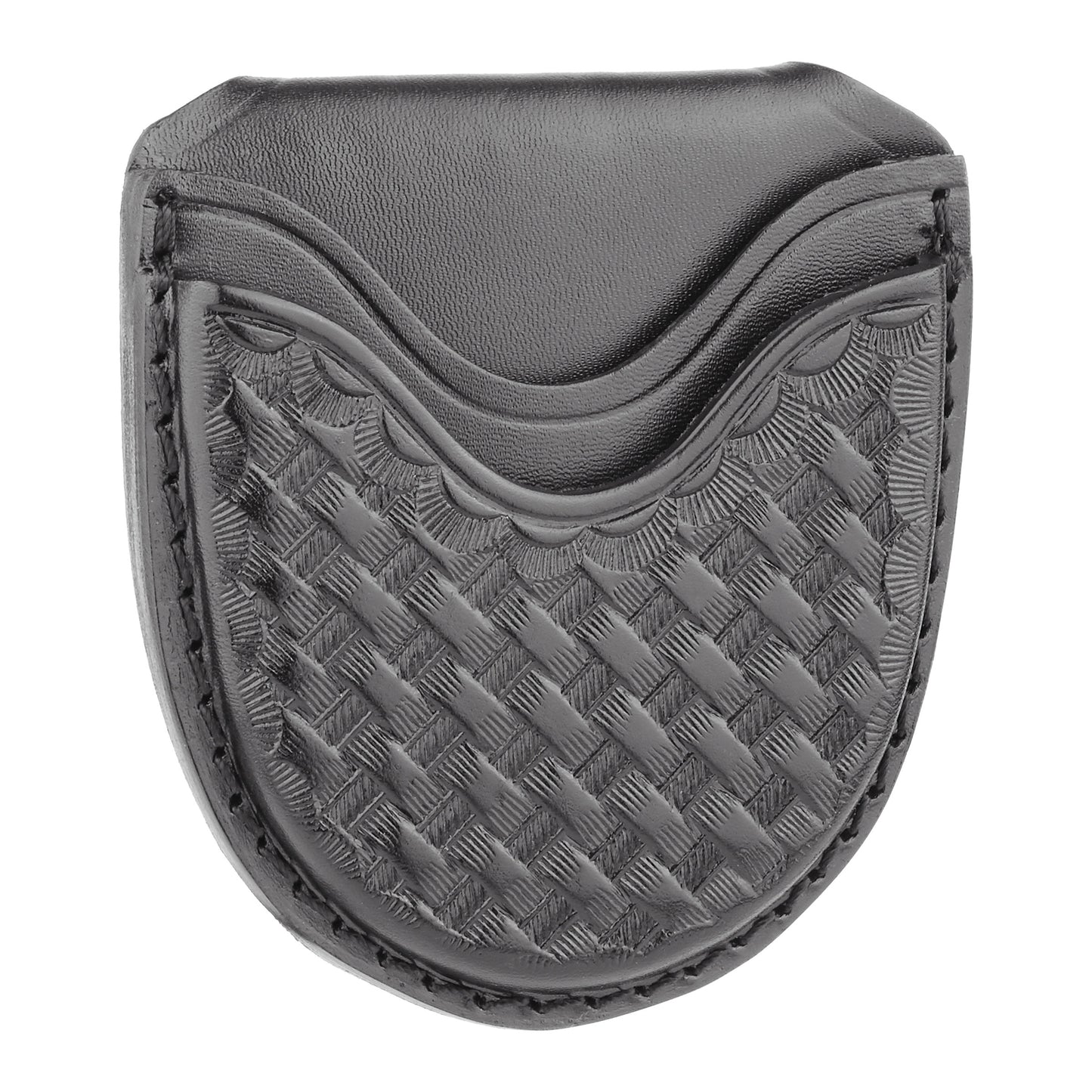 Basketweave Leather Single Open Cuff Case
