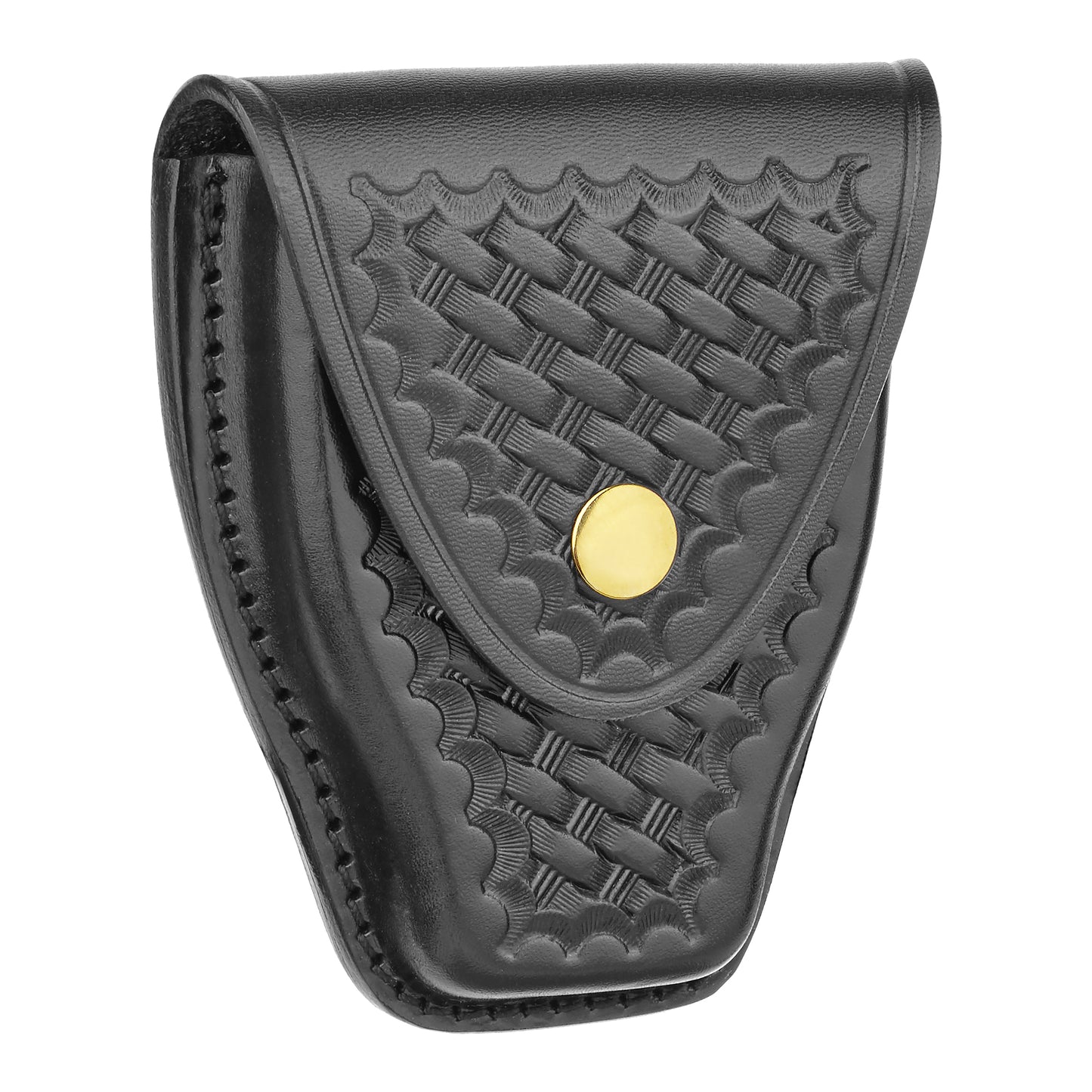 Basketweave Leather Tapered Closed Single Cuff Case