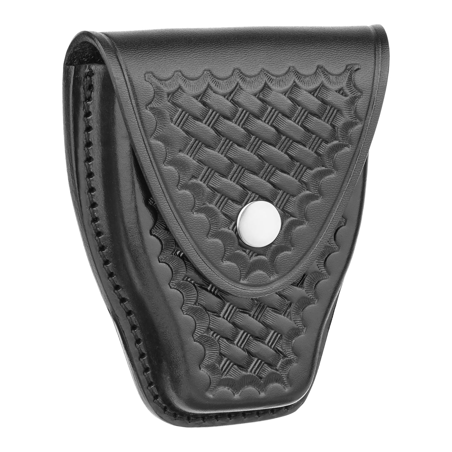 Basketweave Leather Tapered Closed Single Cuff Case