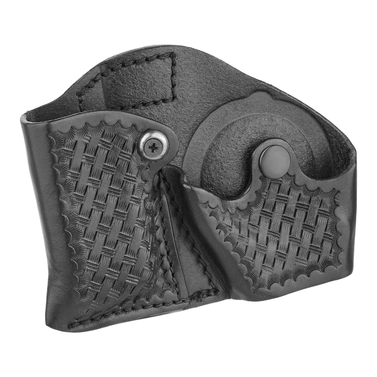 Basketweave Leather Vertical Open Magazine/Cuff Combo Holder