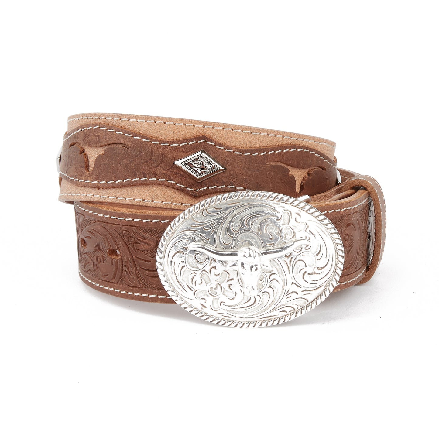 Mustang Ridge MRK108 Tan Distress Leather Kids Belt