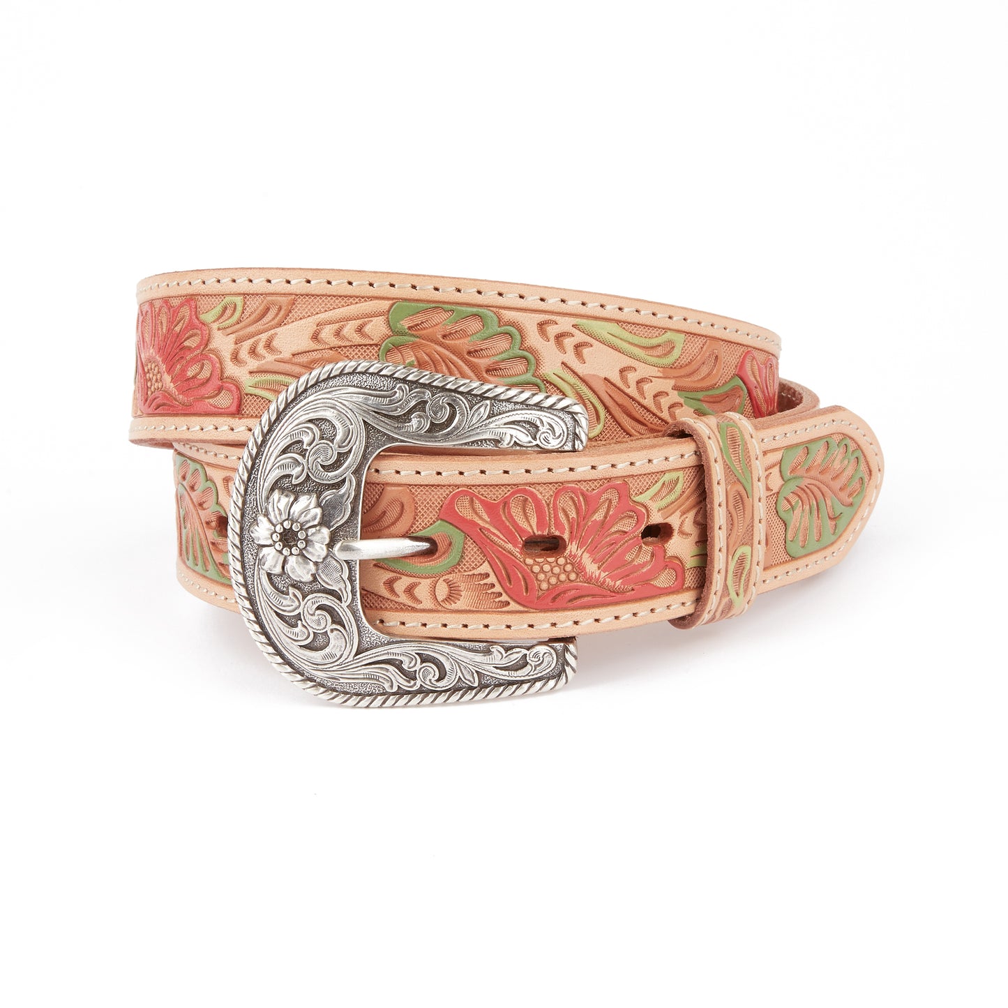 Mustang Ridge MR504 Floral Tooled Leather Belt
