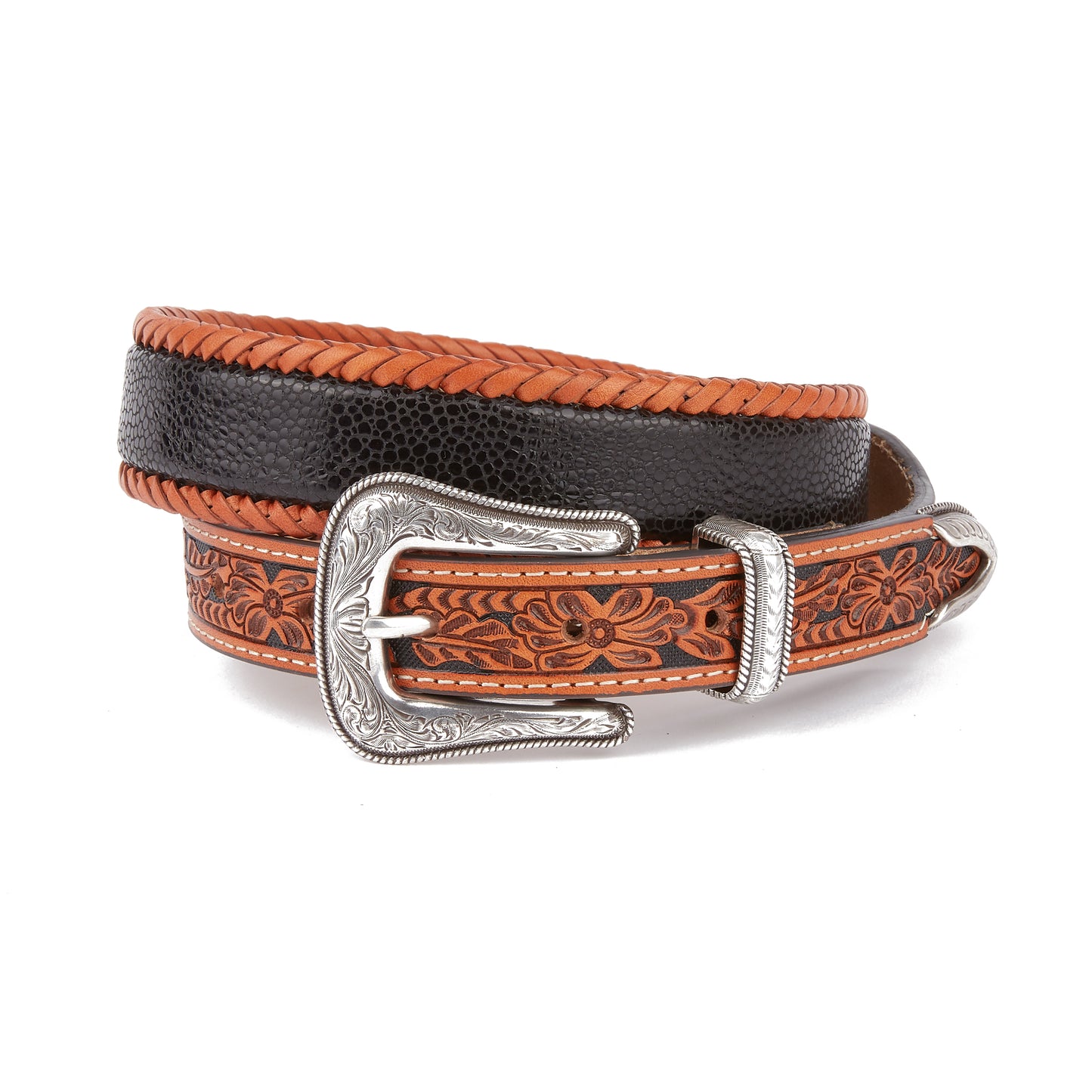 Mustang Ridge MR501C Black Stingray Leather Belt