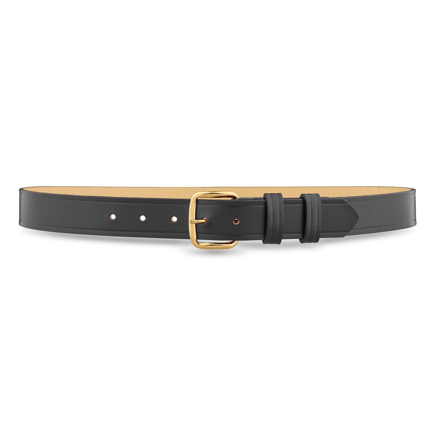 1-1/4" Plain Leather Garrison Belt - Black