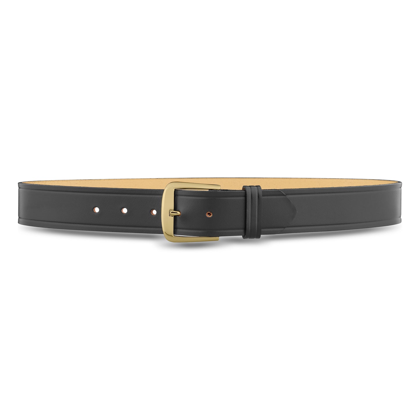 1-1/2" Plain Leather Garrison Belt - Black