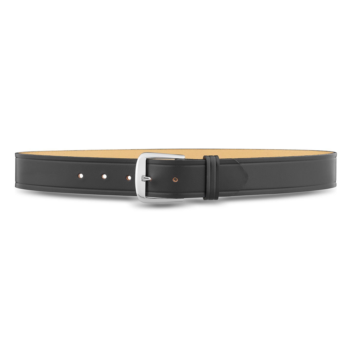 1-1/2" Plain Leather Garrison Belt - Black