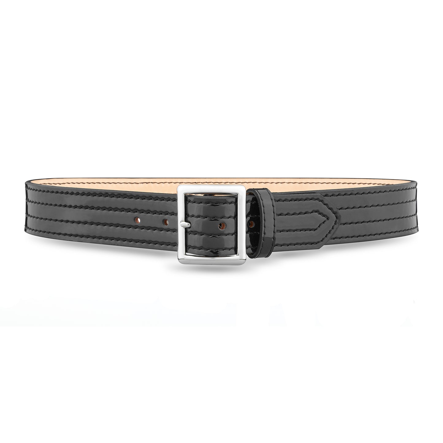 1-3/4" Clarino High Gloss Leather 4-Row Stitch Garrison Belt