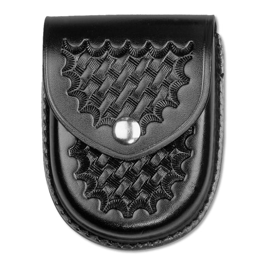 Basketweave Leather Round Bottom Closed Single Cuff Case