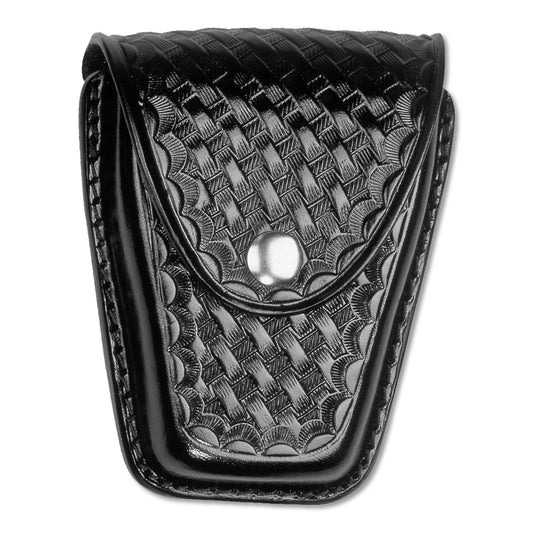 Basketweave Leather Double Closed Cuff Case