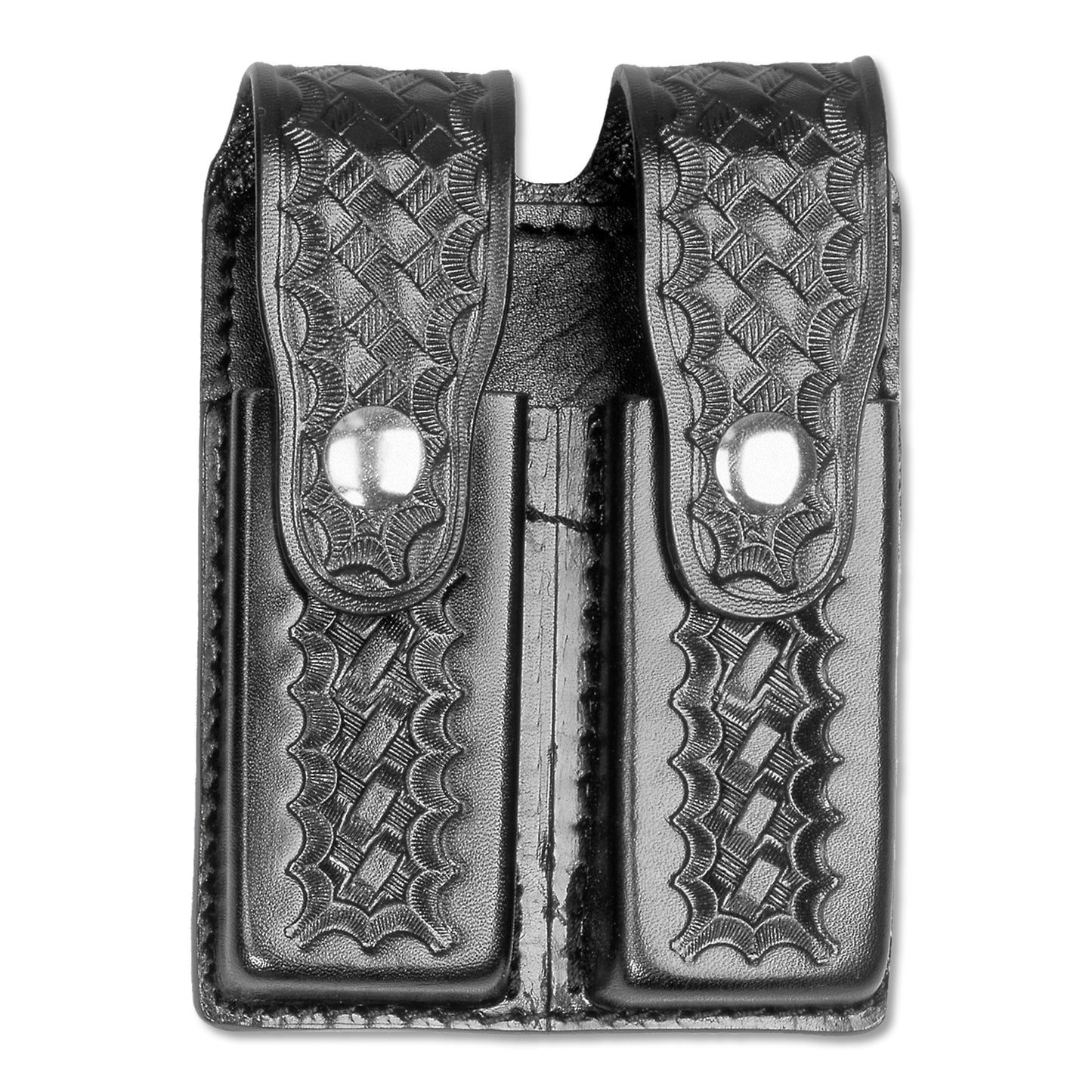 Basketweave Leather Double Magazine Holder for Colt 1911
