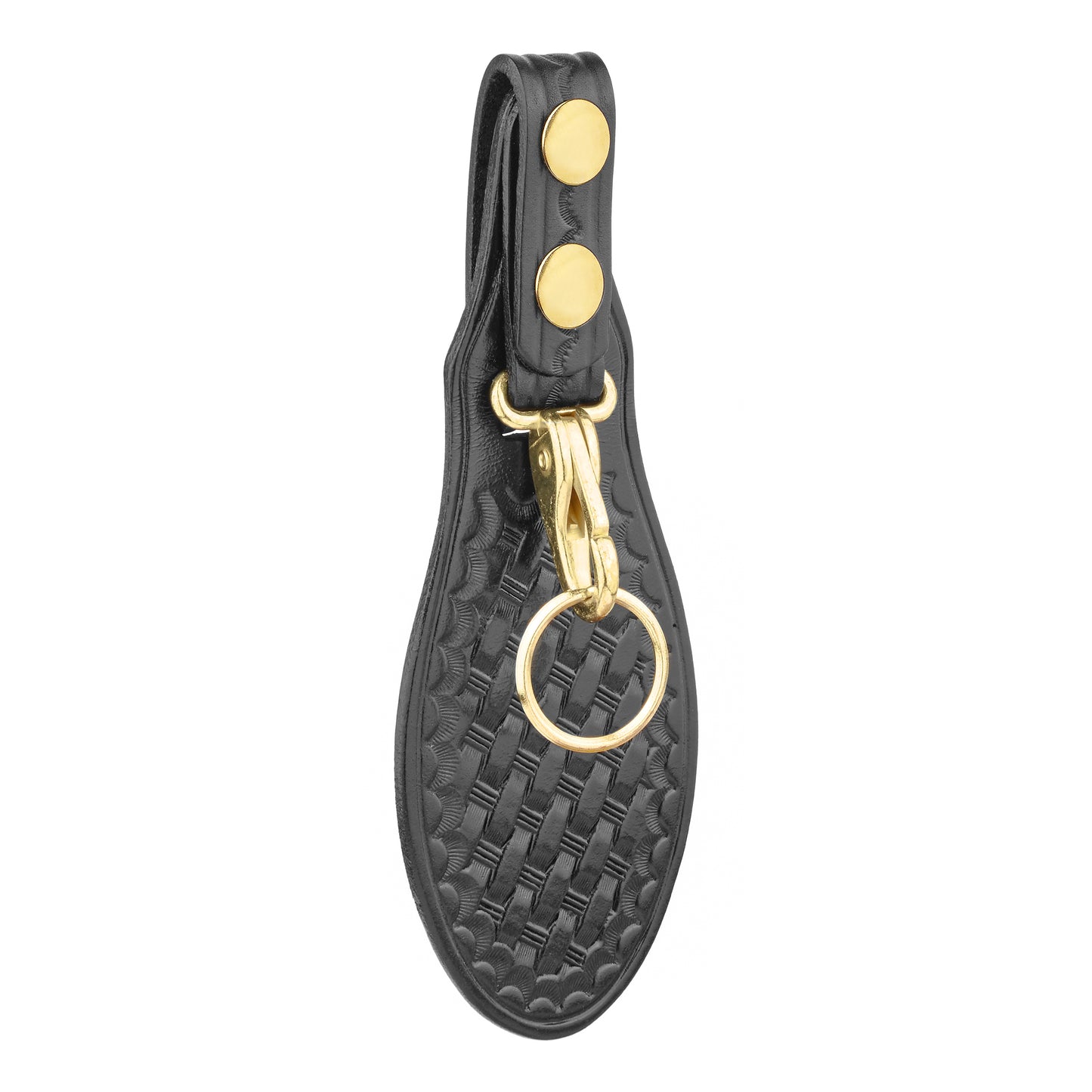 Basketweave Leather Scabbard Single Key Ring