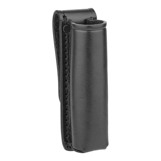 black plain leather baton holder 