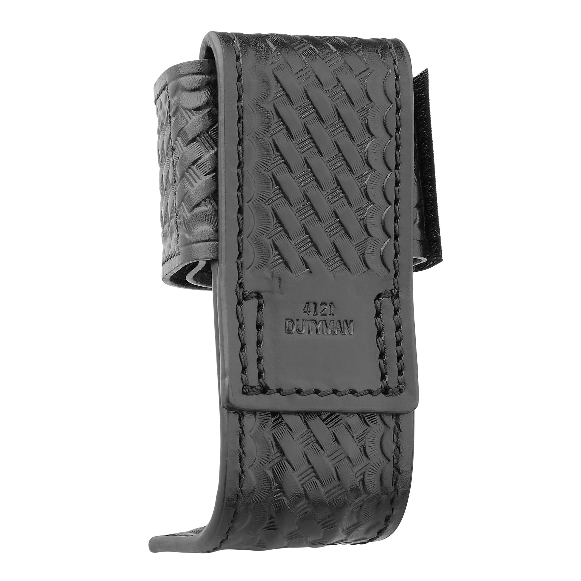 Leder Gürtelhalter Für D-Cell Taschenlampen - Basketweave Design In Schwarz