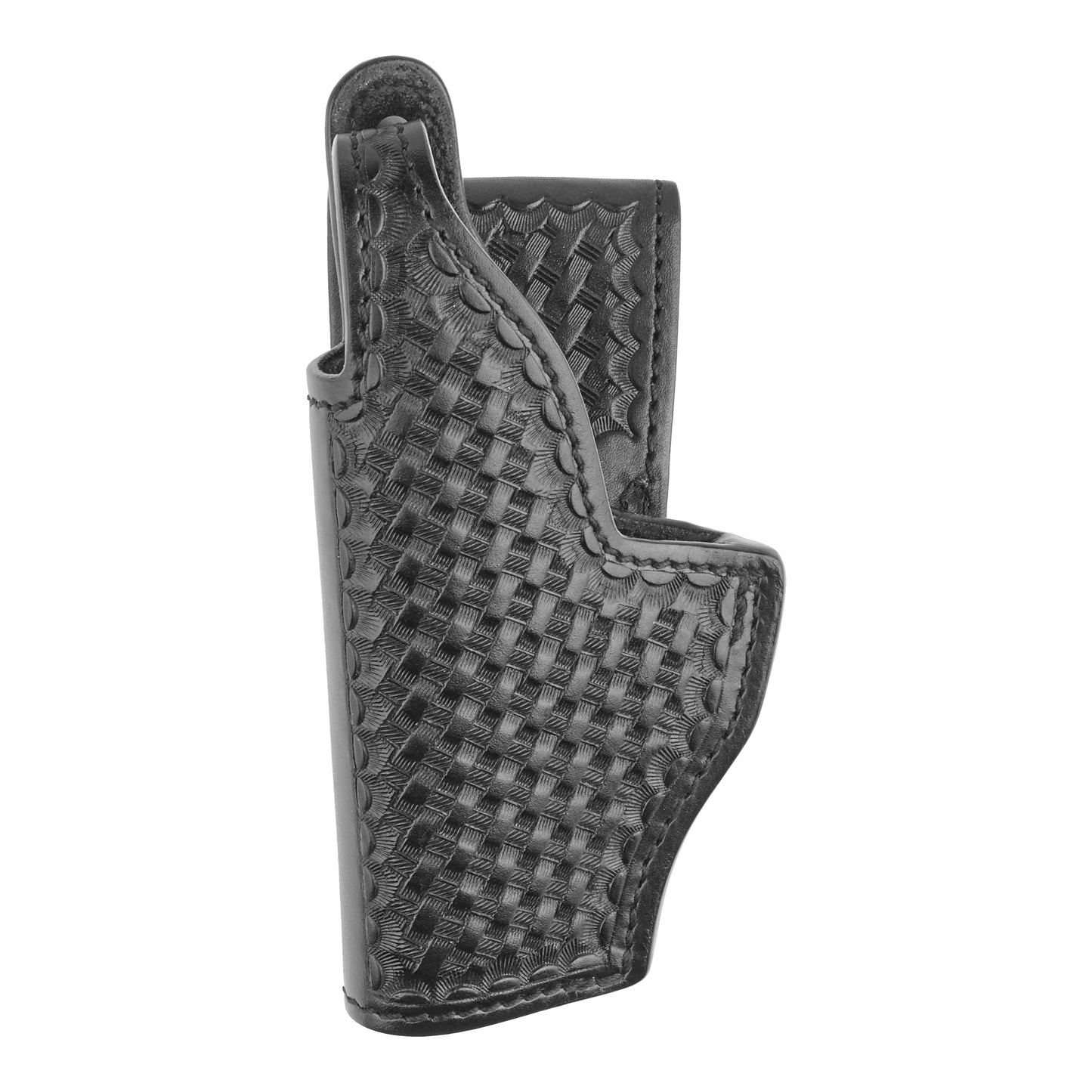 Basketweave Leather Mid Ride (Jacket Slot) Holster | Fits Glock 17/19/22, S&W Sigma, Sig 226, S&W 4026, and similar