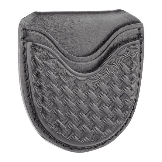 Basketweave Leather Single Open Cuff Case