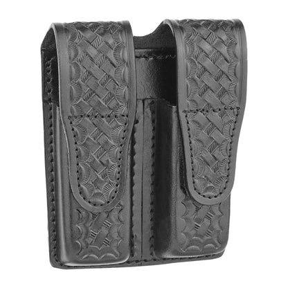 Basketweave Leather Double Magazine Holder for Colt 1911