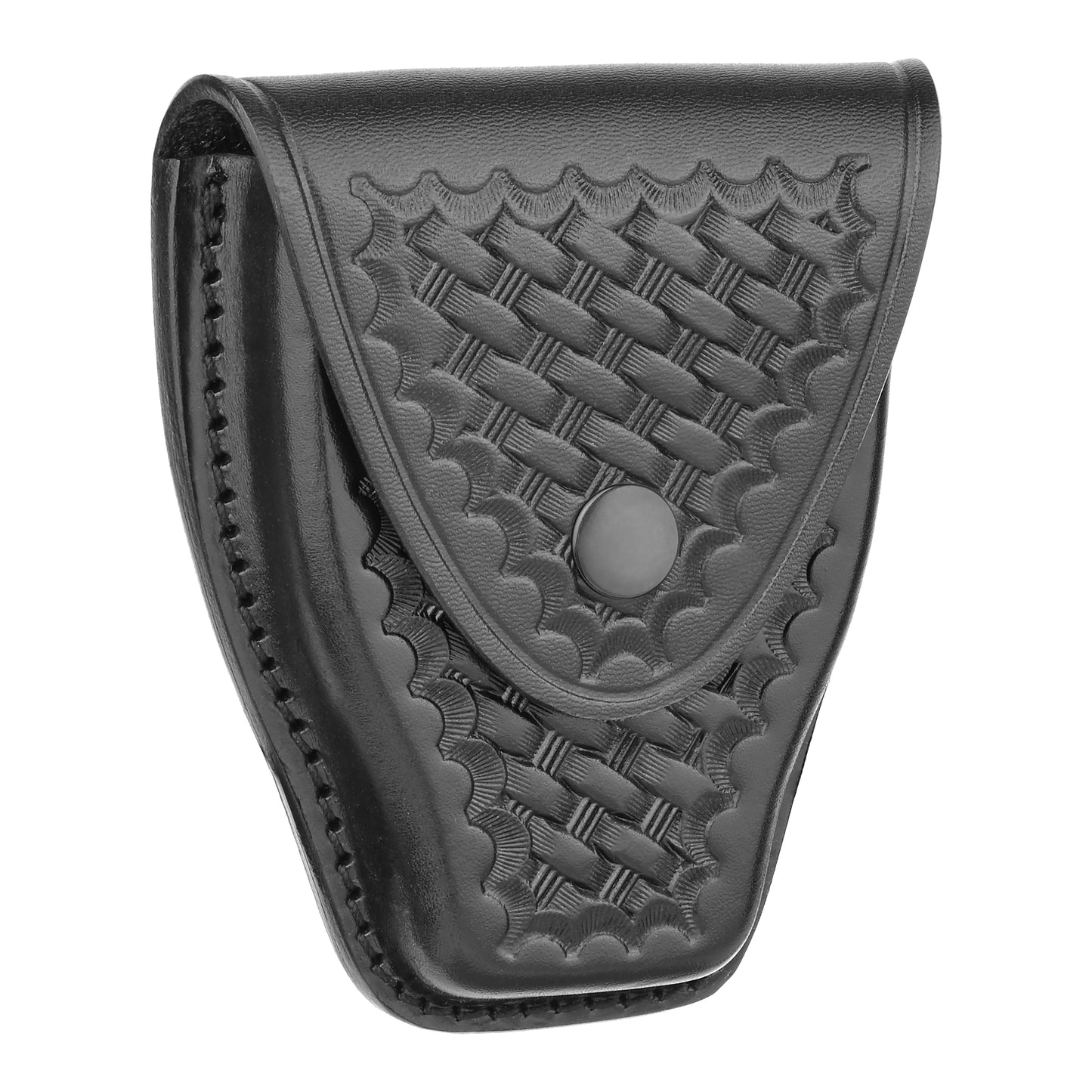 Basketweave Leather Tapered Closed Single Cuff Case
