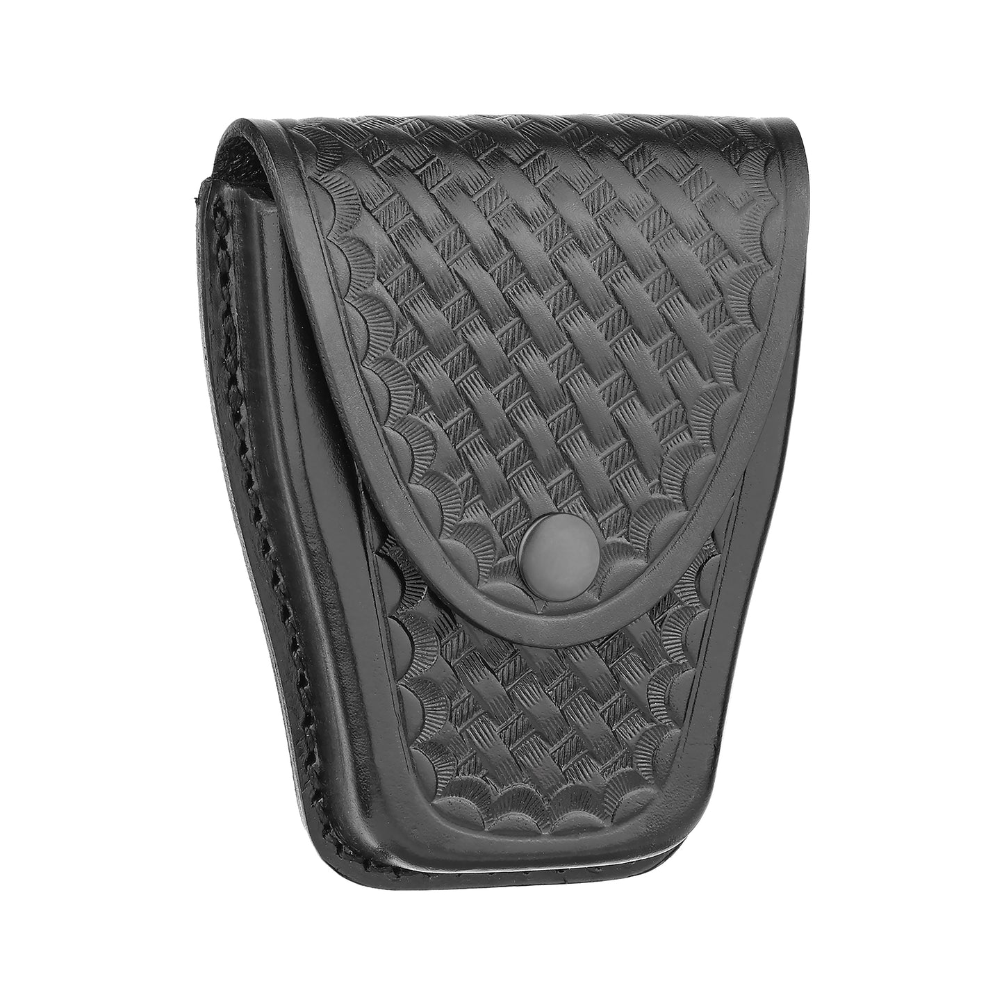 Basketweave Leather Large Closed Single Cuff Case