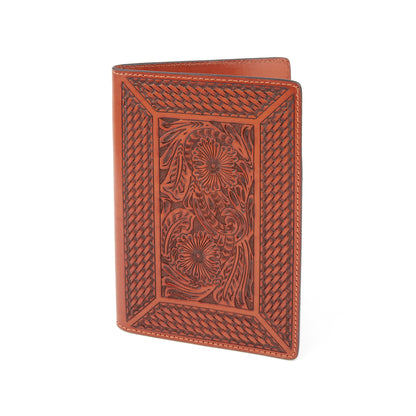 Mustang Ridge MRN23 Natural Floral Basketweave Tooled Notepad Cover