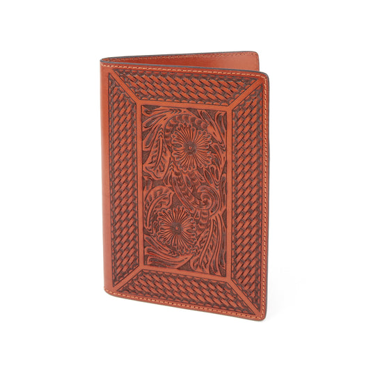 Mustang Ridge MRN23 Natural Floral Basketweave Tooled Notepad Cover