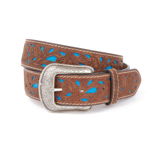 Mustang Ridge MR2108 Floral Embossed Leather Belt