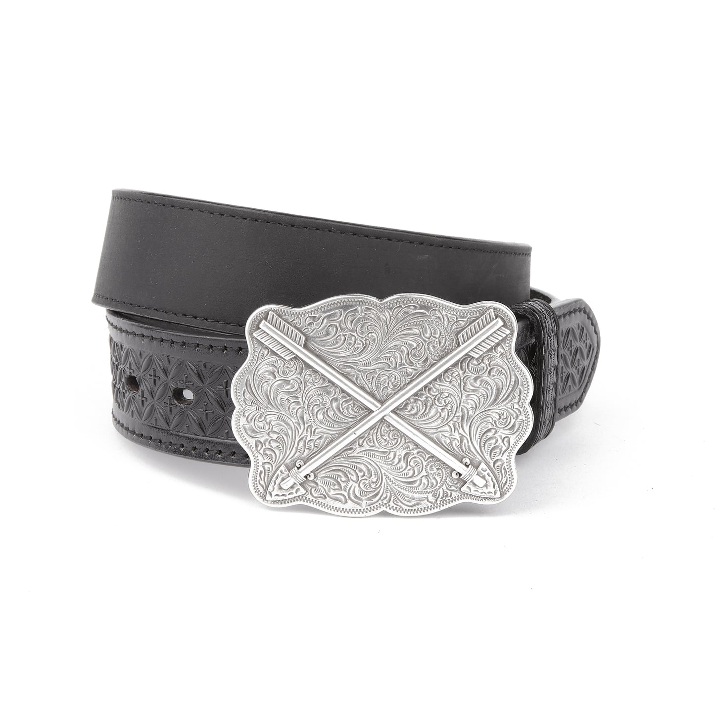 Mustang Ridge MRK151 Cross Tooled Leather Kids Belt