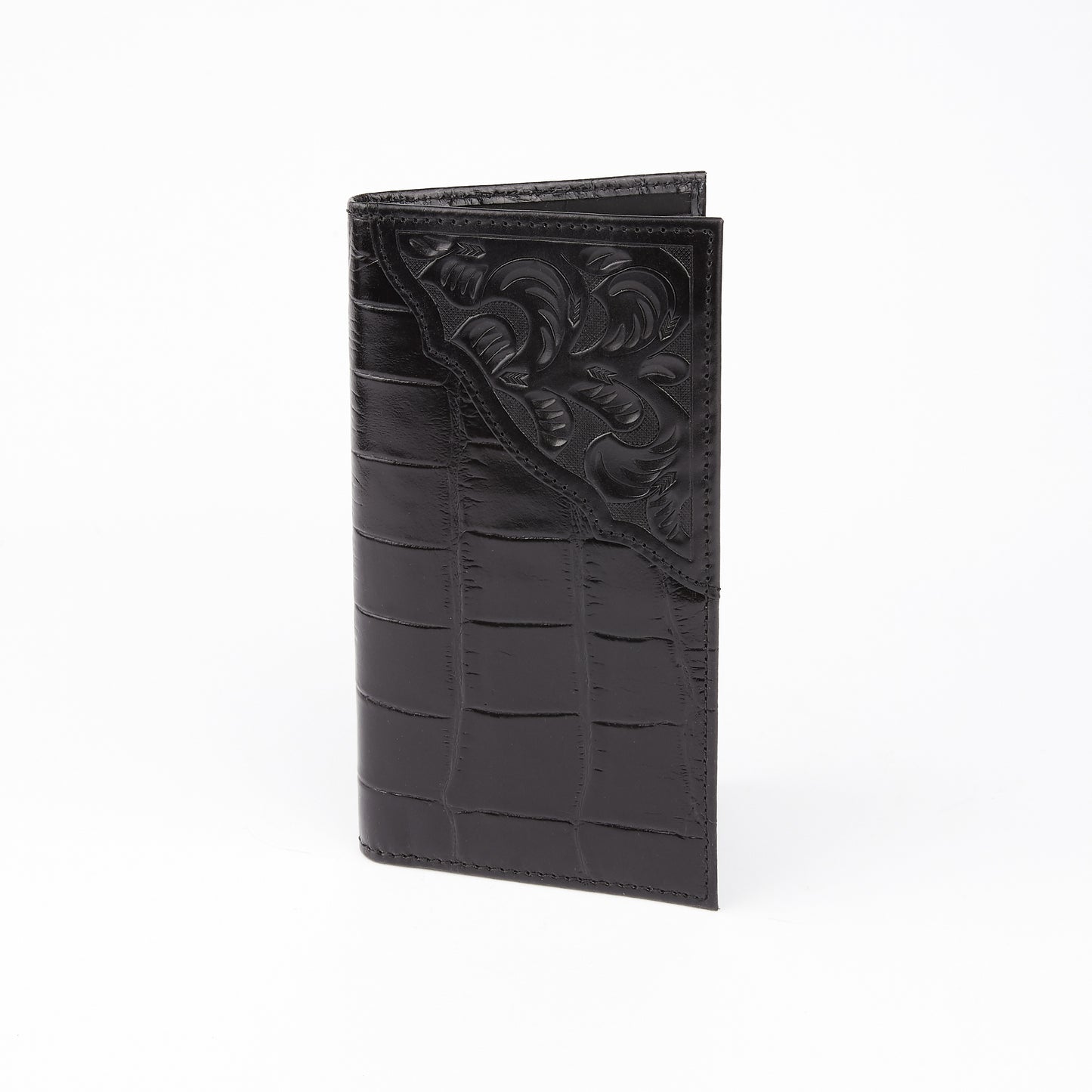 Mustang Ridge MRW171 Black Gator Floral Wallet