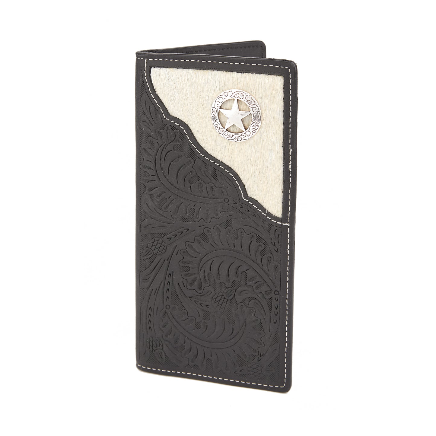 Mustang Ridge MRW211S Black Crazy Horse Leather Wallet