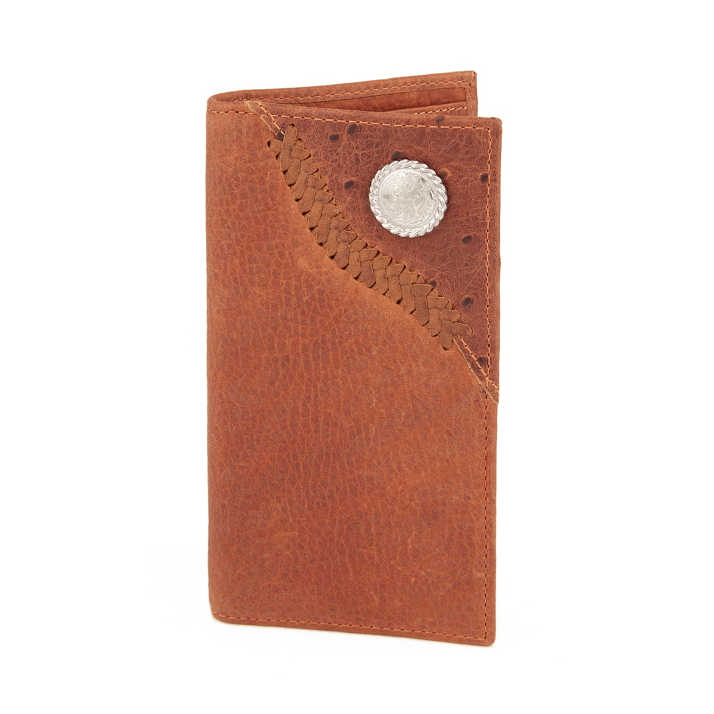 Mustang Ridge MRW253 Ostrich Laced Leather Wallet
