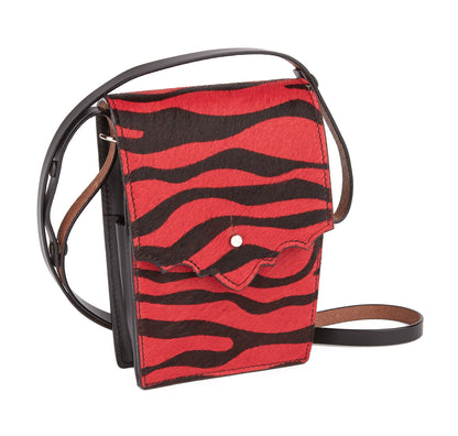 Mustang Ridge MRHB10 Red Zebra Cowhide Shoulder Bag