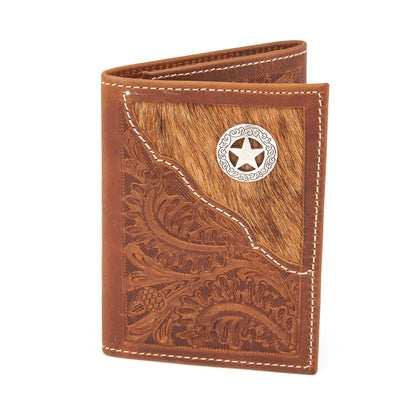Mustang Ridge MRW238S Tan Crazy Horse Trifold Leather Wallet