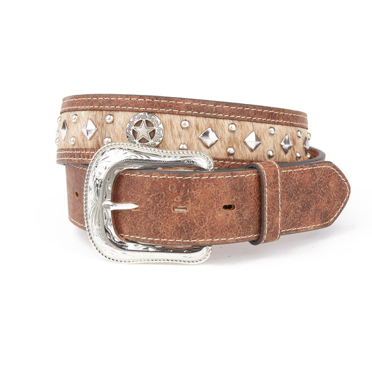 Mustang Ridge MR2142 Tan Leather Concho Belt