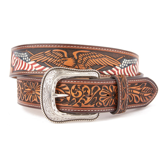 Mustang Ridge MR2186 Floral Tooled Leather Belt