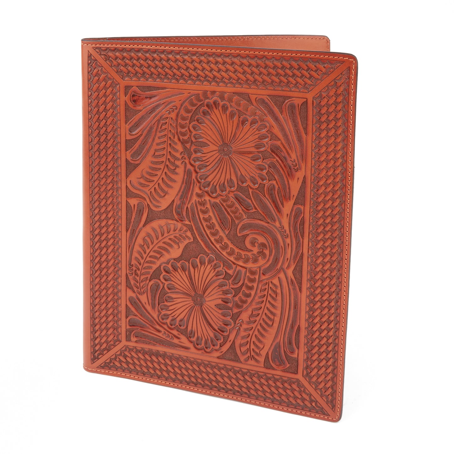 Mustang Ridge MRN13 Natural Floral Tooled Leather Notepad Cover