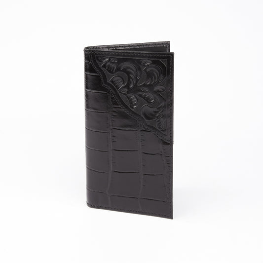 Mustang Ridge MRW171 Black Gator Floral Wallet