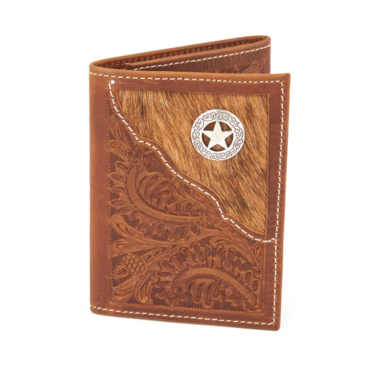 Mustang Ridge MRW238S Tan Crazy Horse Trifold Leather Wallet