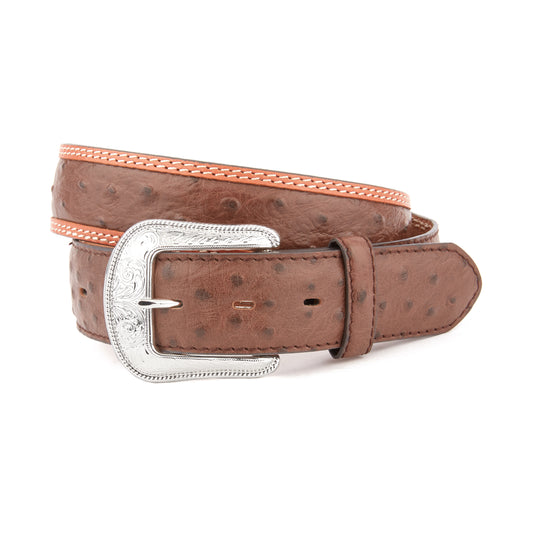 Mustang Ridge MR2242 Brown Ostrich Leather Belt