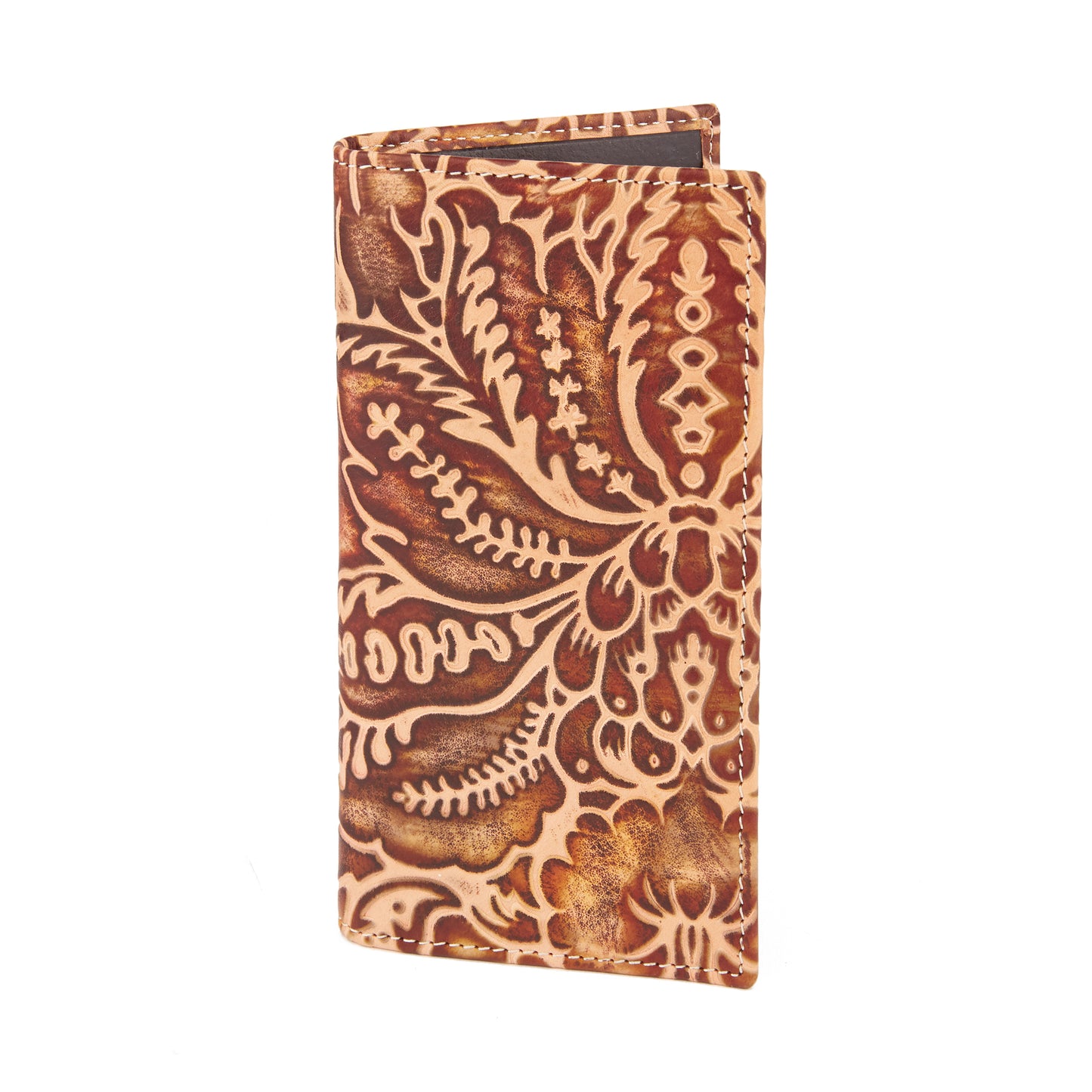Mustang Ridge MRW153 Tan Filigree Leather Rodeo Wallet