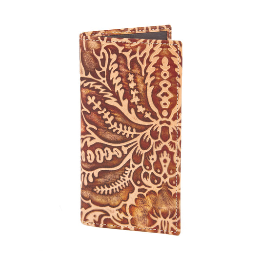 Mustang Ridge MRW153 Tan Filigree Leather Rodeo Wallet