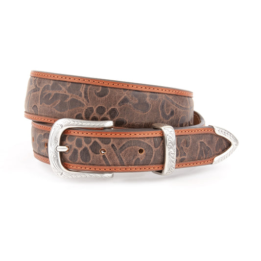 Mustang Ridge MR511 Floral Embossed Leather Kids Belt