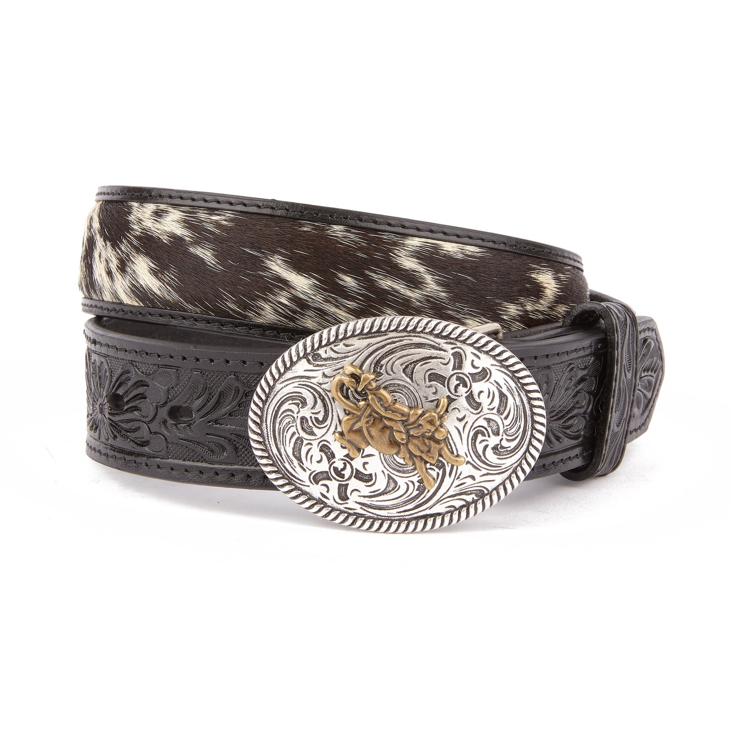 Mustang Ridge MRK142 Floral Tooled Leather Kids Belt