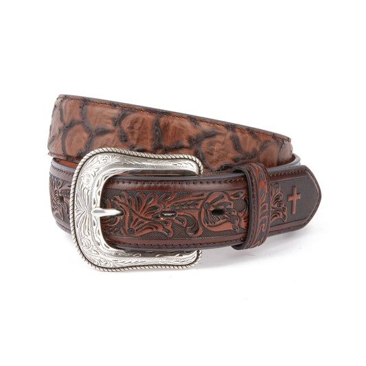 Mustang Ridge MR2212 Floral Tooled Leather Belt