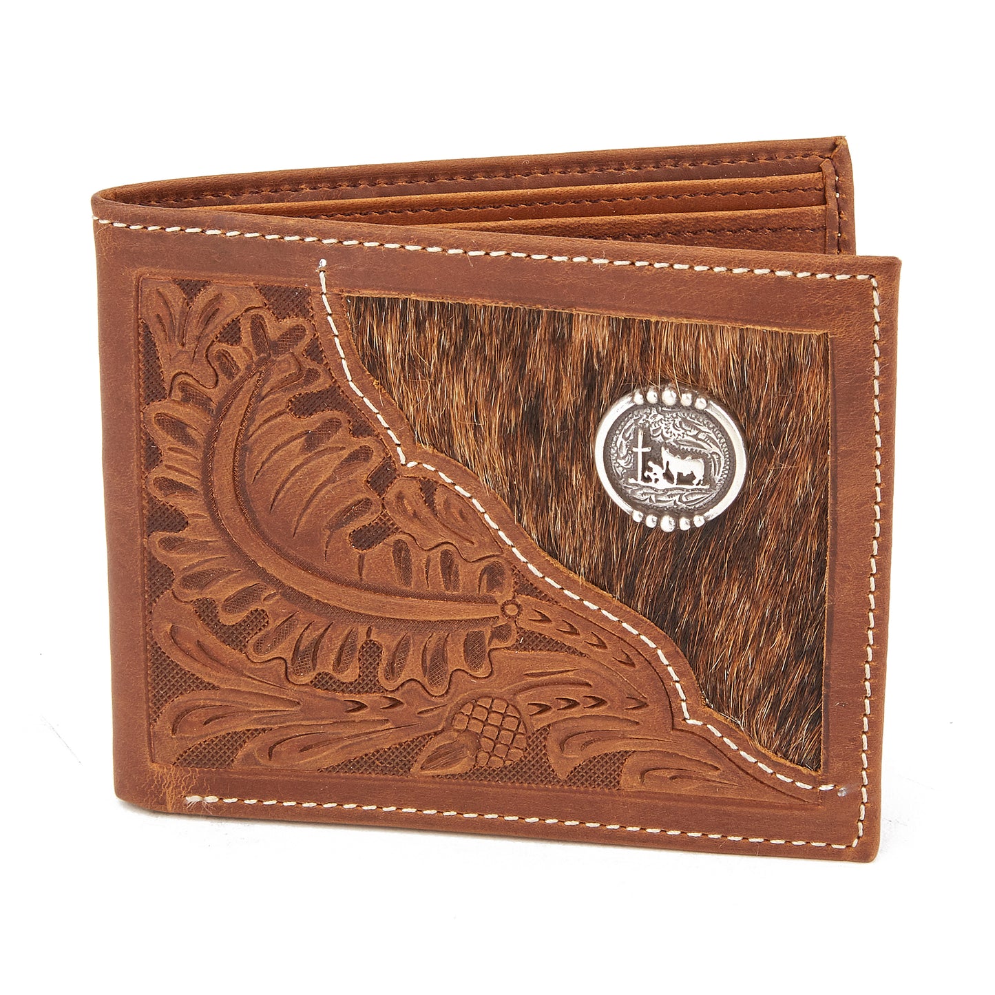 Mustang Ridge MRW228P Tan Crazy Horse Leather Wallet
