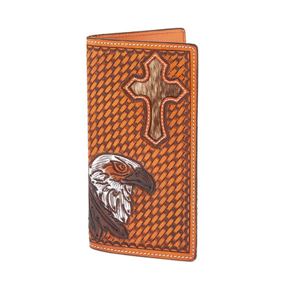 Mustang Ridge MRW132 Tan Tooled Leather Rodeo Wallet