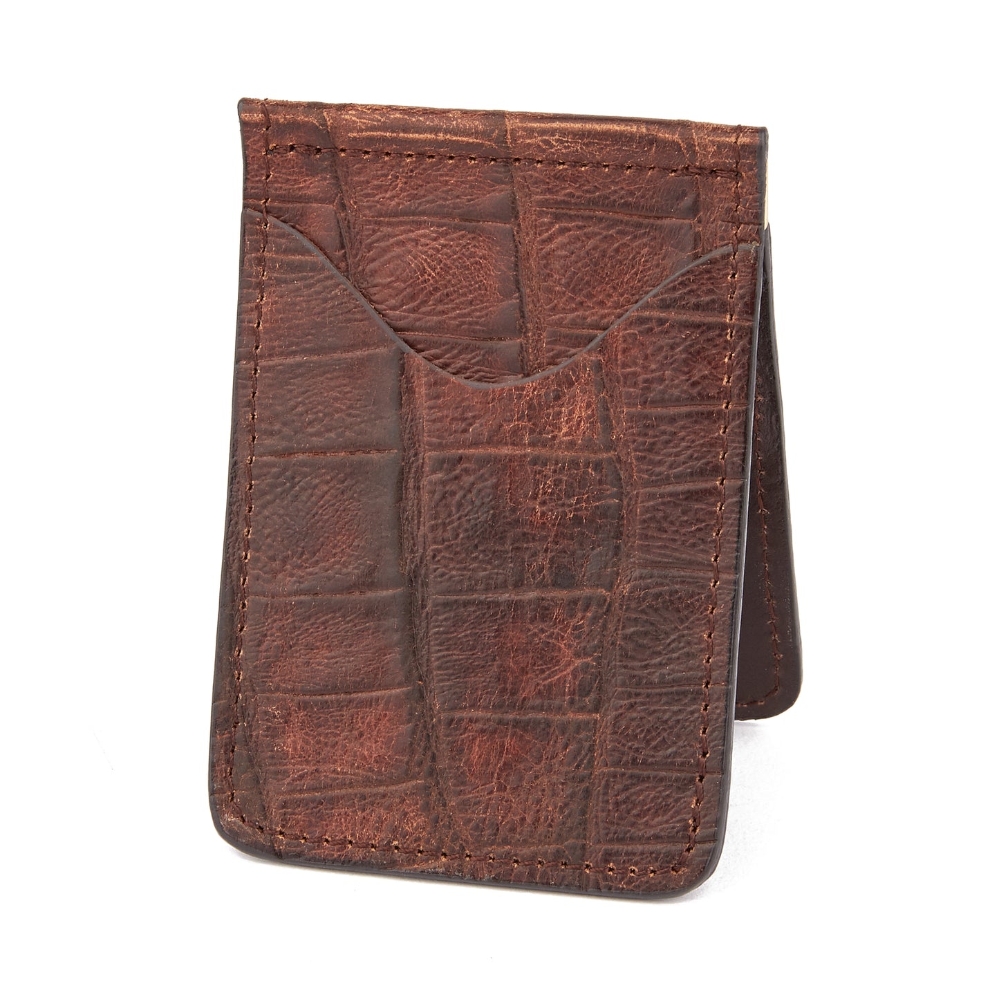 Mustang Ridge MRC103 Cognac Caiman Money Clip Card Case