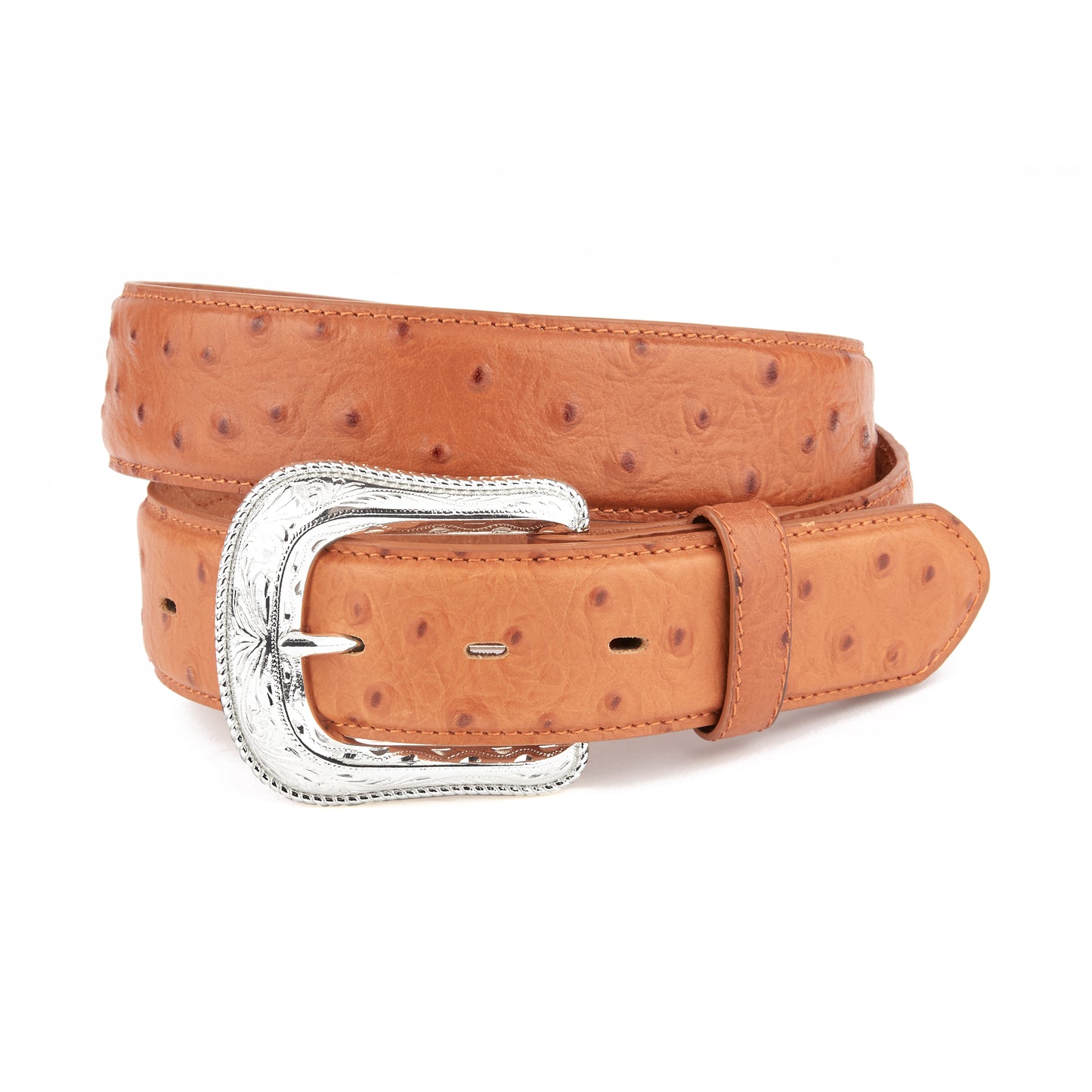 Mustang Ridge MR2253 Cognac Ostrich Leather Belt